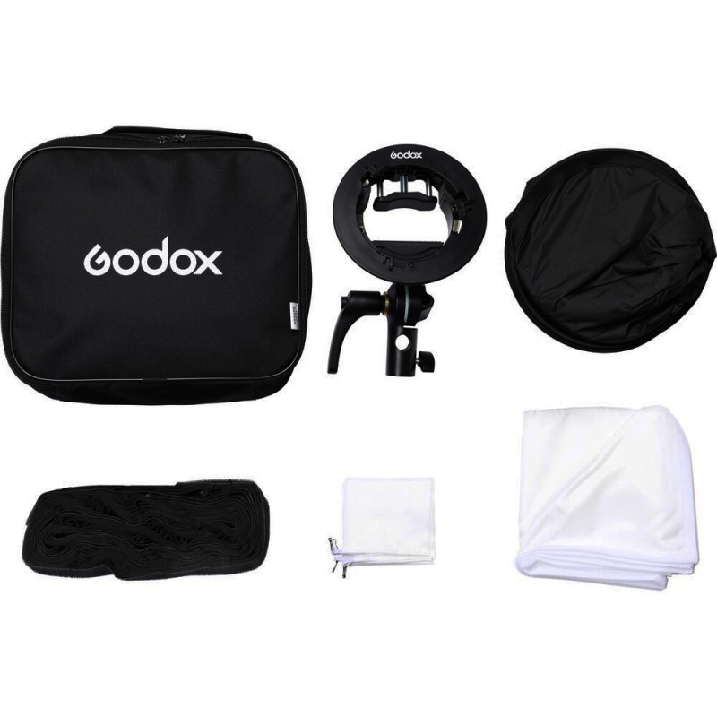 Caja suavizadora Godox 60x60cms. con grid y bracket S2 para flash speedlite