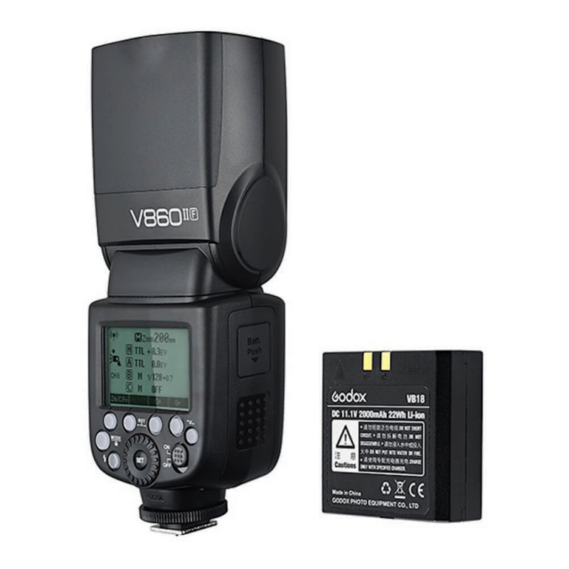 Flash Ving 860IIF Godox para Fuji con batería VB18 y cargador