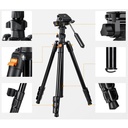 Tripié Compacto K&F Concept O234A0 + Cabeza para Foto/Video c/Soporte para Celular (KF09.115V1) 