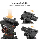 Tripié K&F Concept VA3 + Cabezal de Video BV20 (KF09.148V1)