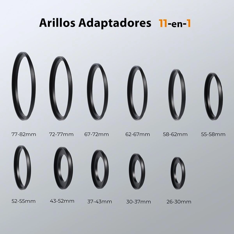 Kit de Anillos Adaptadores K&F Concept 11 Piezas (SKU0800)