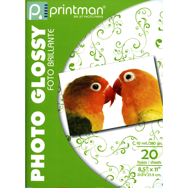 Papel Printman Photo Glossy 8.5"x11" con 20 hojas (218112)
