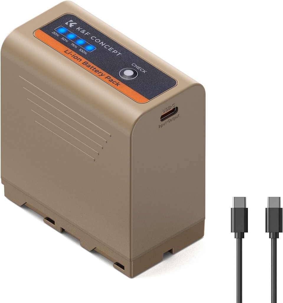 Batería de Litio K&F Concept Tipo NP-F970 Carga Directa USB-C (KF28.0036)