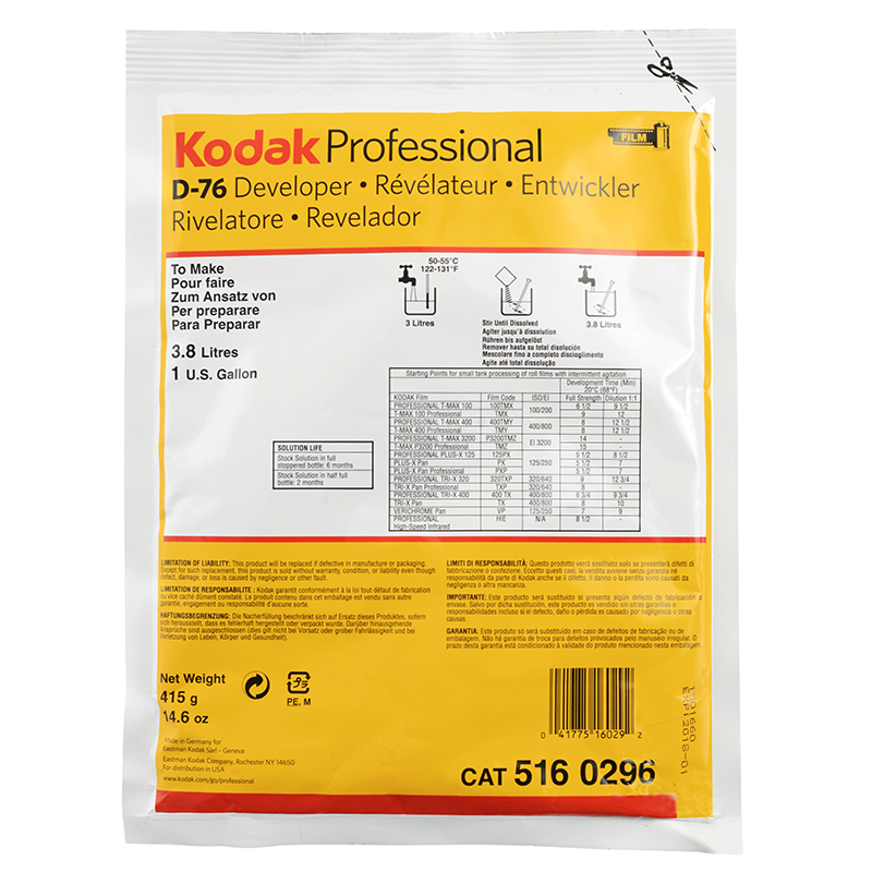 Revelador Kodak D-76 p/3.8lts.