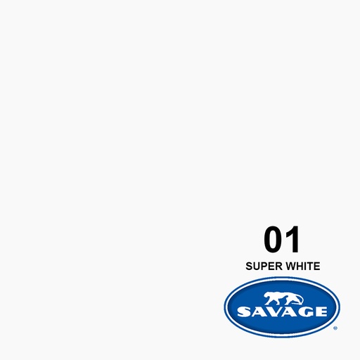 Ciclorama de Papel SAVAGE 1.35x11mts. #01 SUPER WHITE