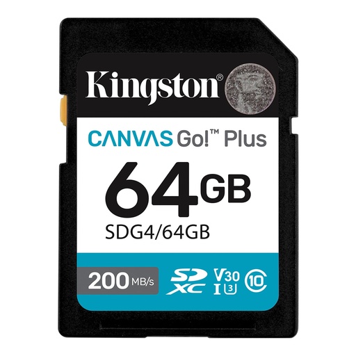 Memoria Kingston Canvas Go! Plus SDXC 64GB UHS-I U3 Clase 10 V30