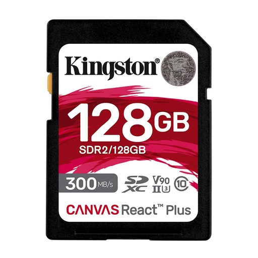 Memoria Kingston Canvas React Plus SDXC 128GB UHS-II U3 Clase 10 V60