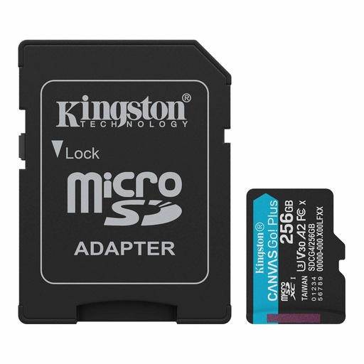 Memoria Kingston Canvas Go! Plus Micro SDXC 256GB UHS-I U3 Clase 10 V30 A2