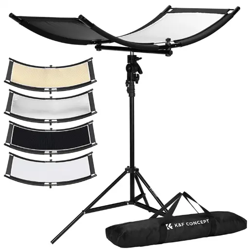Reflector Curvo 4 en 1 K&F Concept U-Shape 100x45cm con Soporte (KF18.0018)